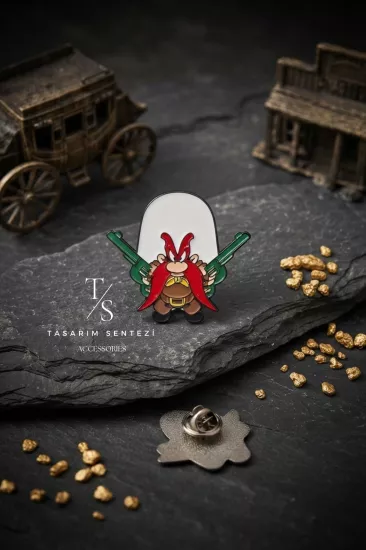 Rozet Metal Yosemite Sam Kovboy Kufurbaz Haydo