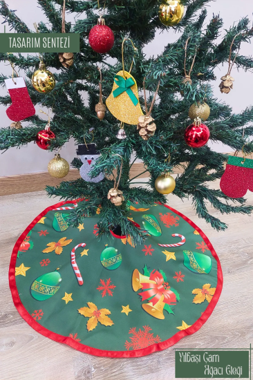 Yılbaşı Çam Ağacı Eteği Örtüsü Christmas Yeşil