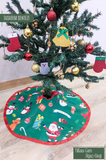 Yılbaşı Çam Ağacı Eteği Örtüsü Christmas Yeşil