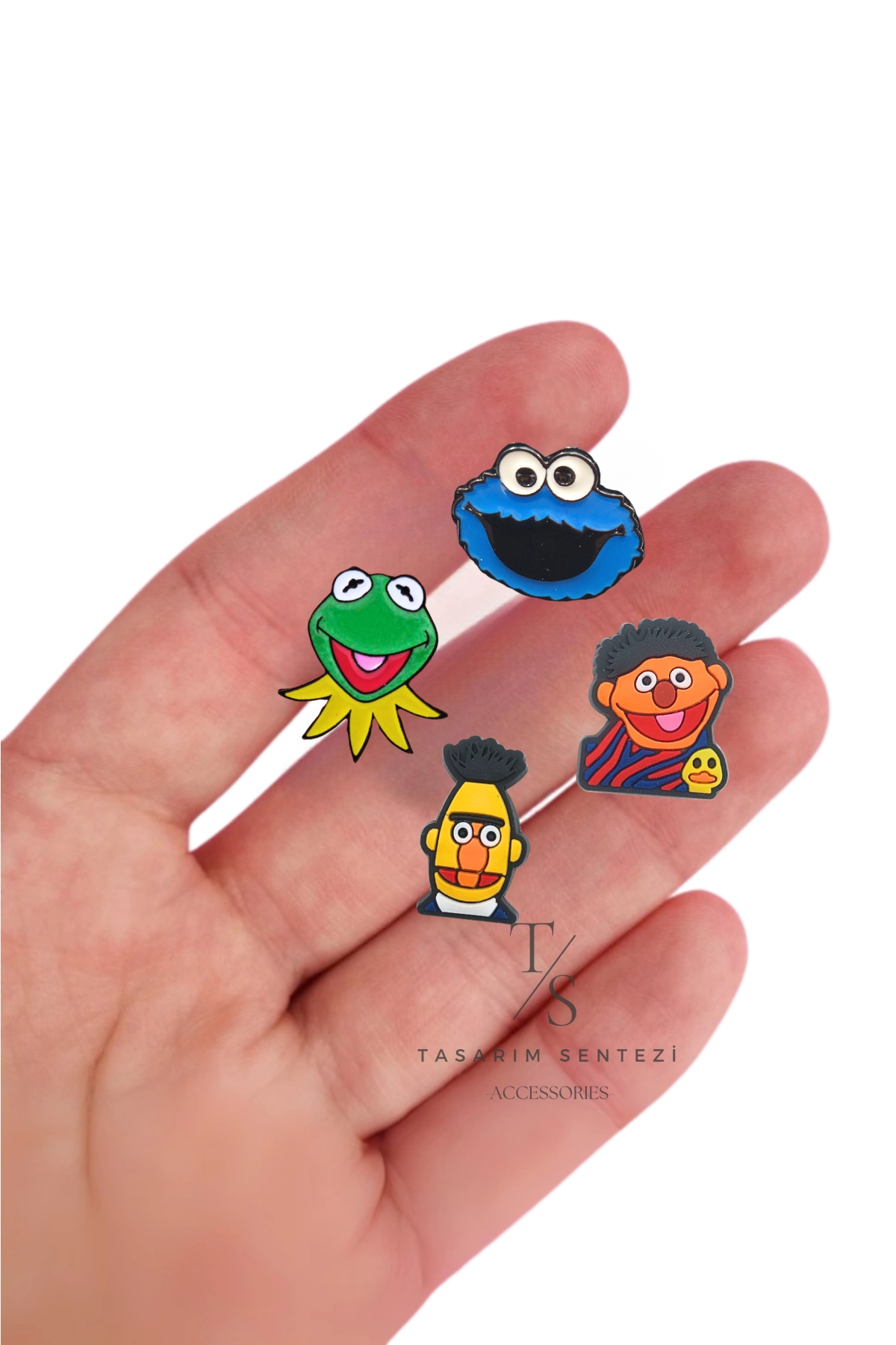 Rozet Metal 4’lü Edi Budu Kurabiye Canavari Kurbaga Kermit
