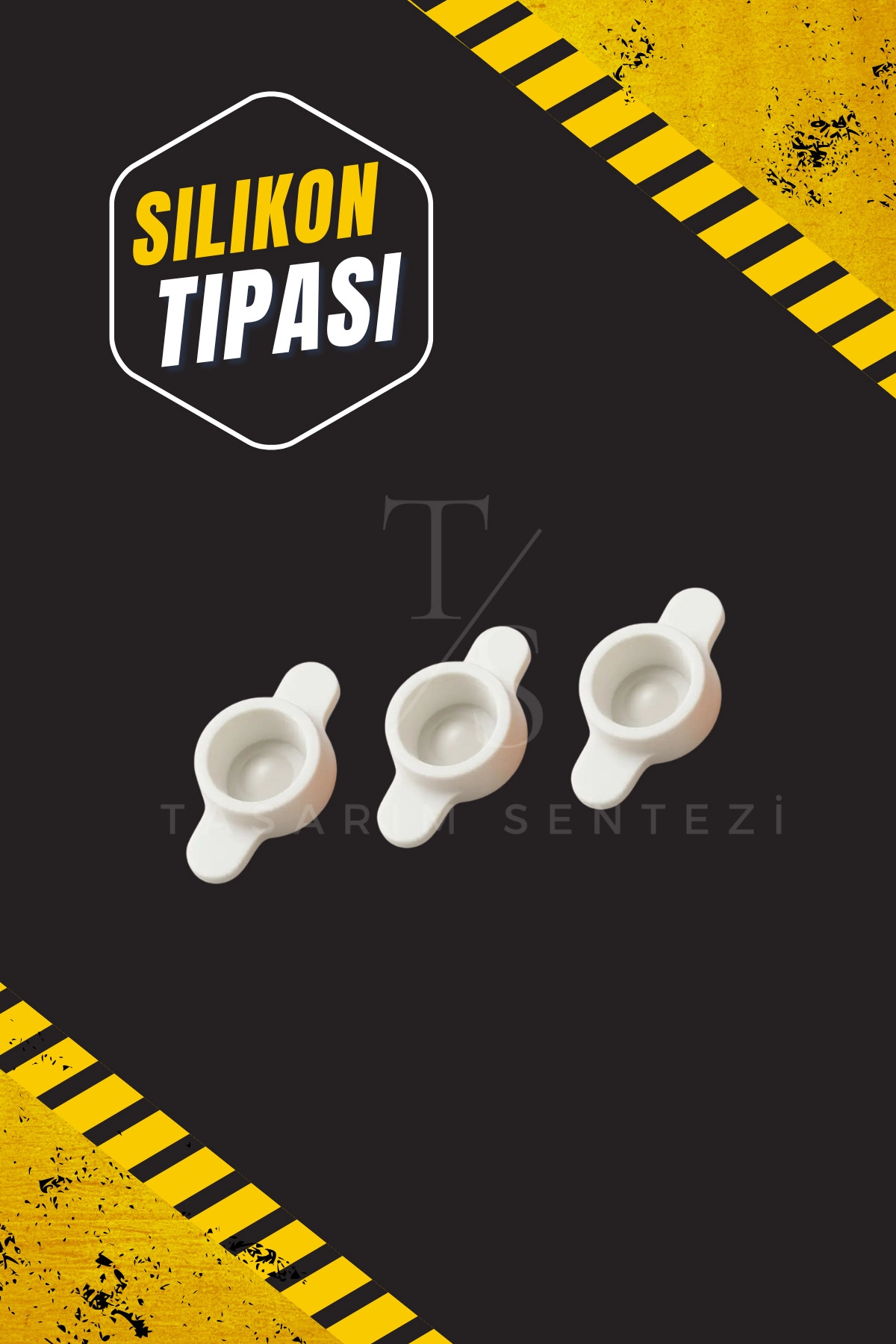 3’lü Silikon Tıpası Sızdırmazlık Mastik Tüp Conta Koruyucu Kapak Beyaz