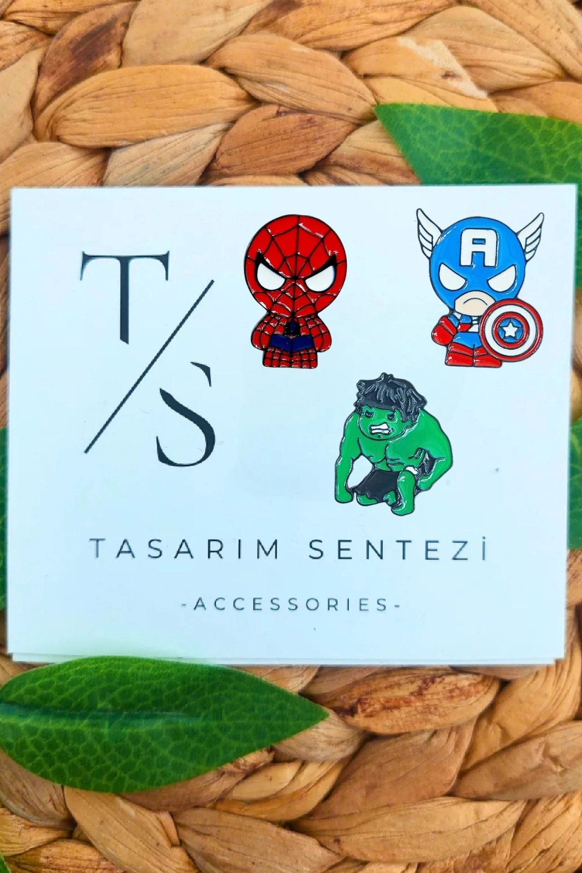 Rozet Metal 3’lü Avengers Spider Man Hulk Captain America