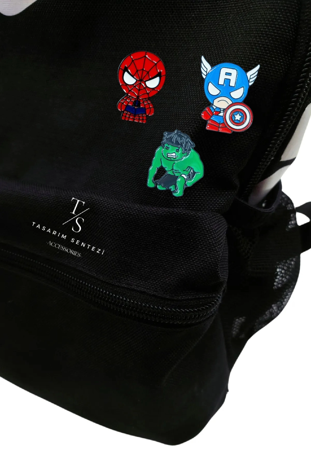 Rozet Metal 3’lü Avengers Spider Man Hulk Captain America
