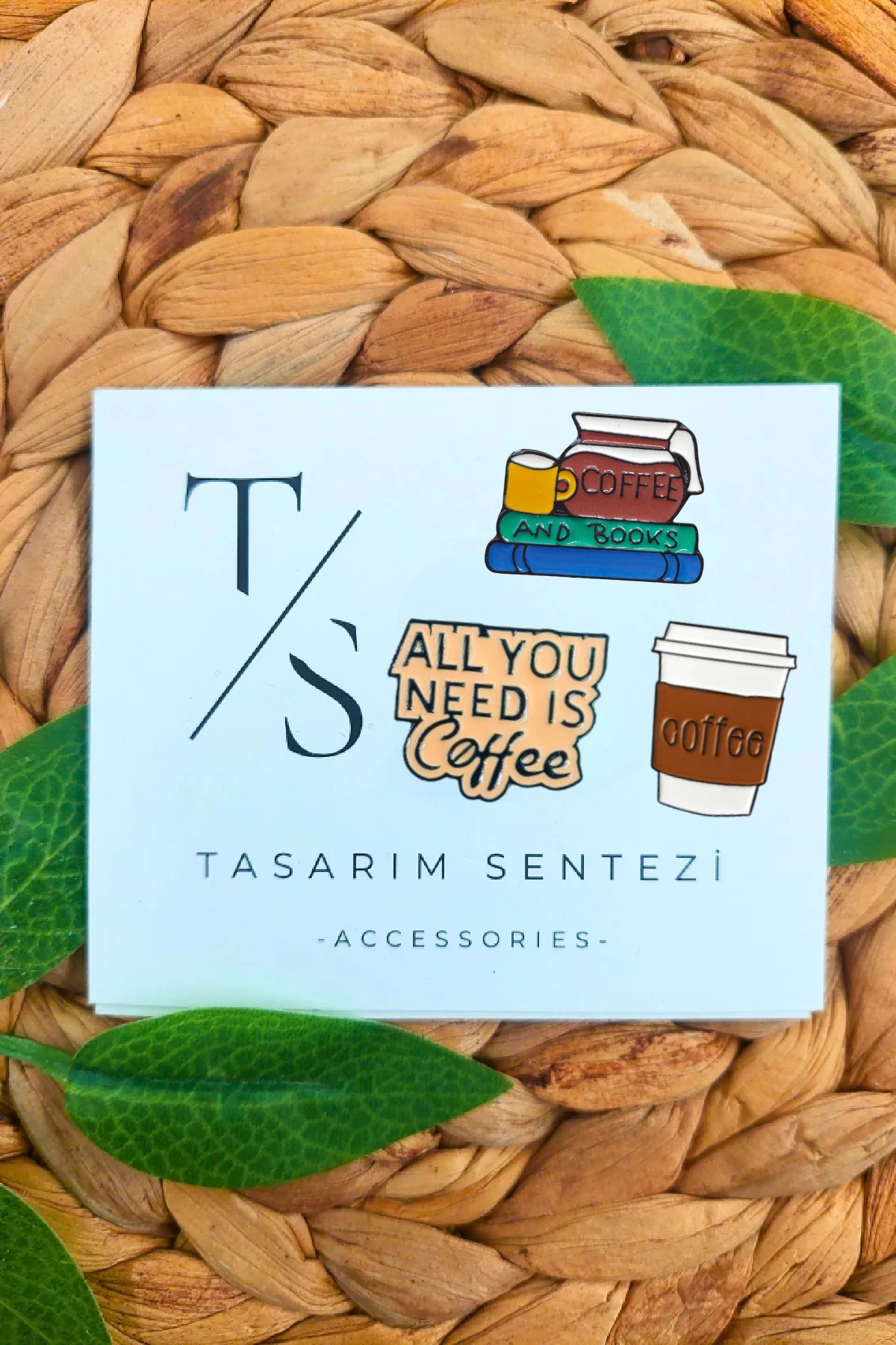 Rozet Metal 3’lü Kahve ve Kitap Cafe All You Need is Coffee