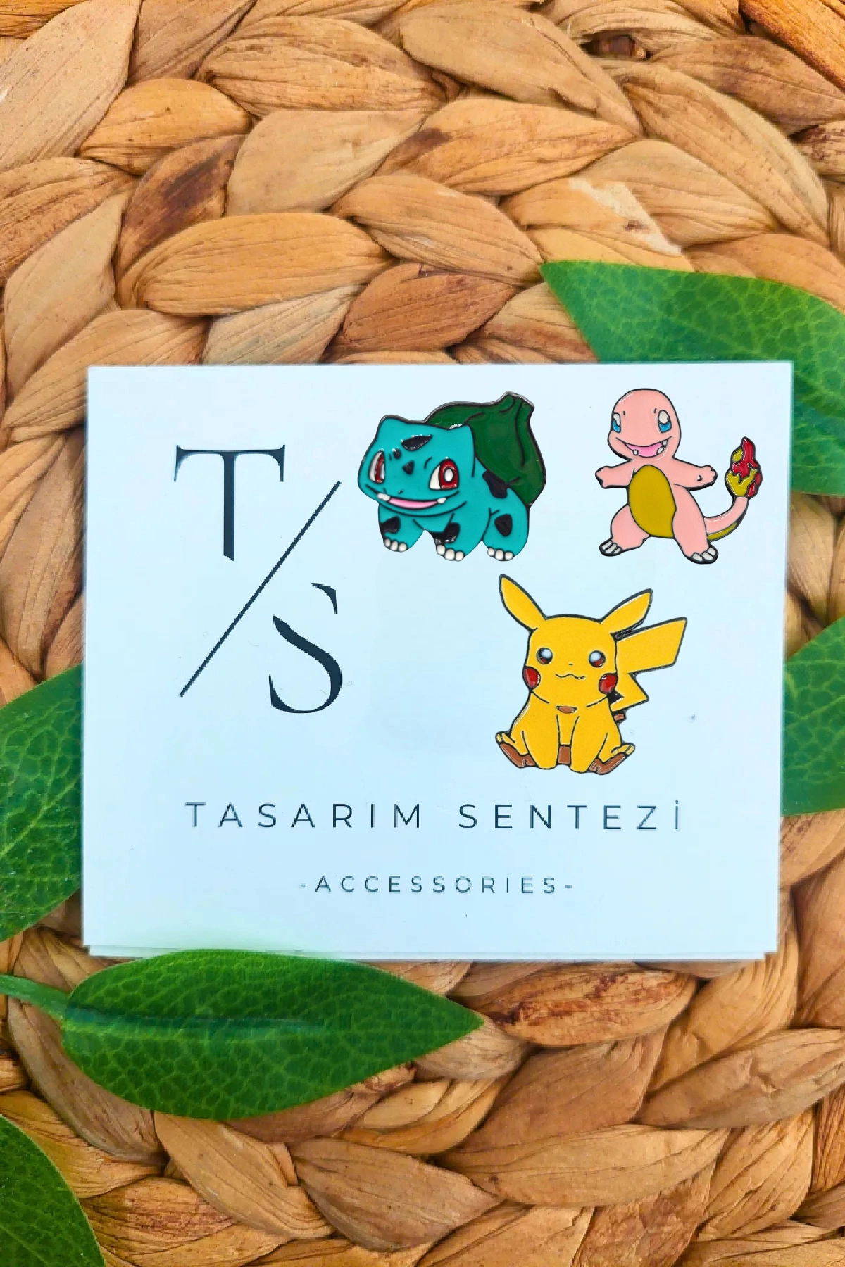 Rozet Metal 3’lü Pokemon Pikachu Bulbasaur Charmander