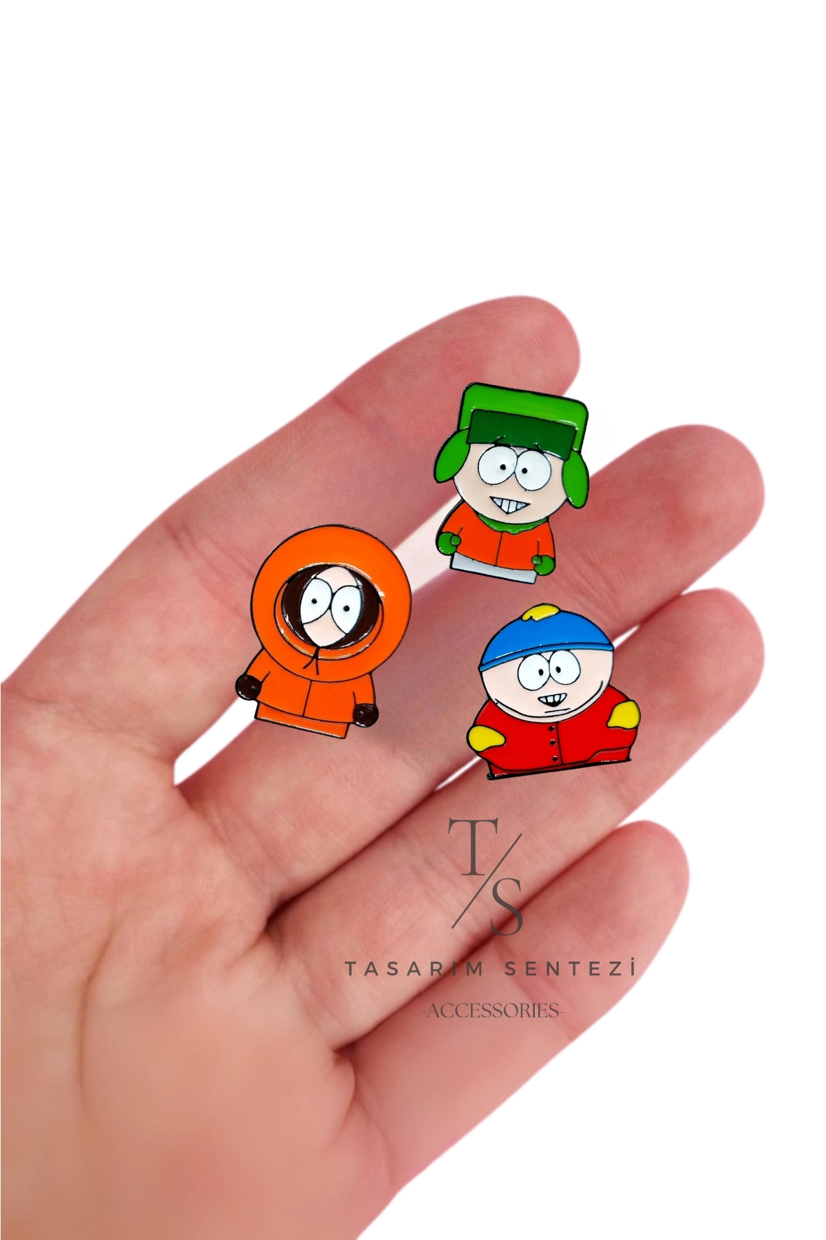 Rozet Metal 3’lü South Park Kyle Broflovski Eric Cartman Kenny McCormick
