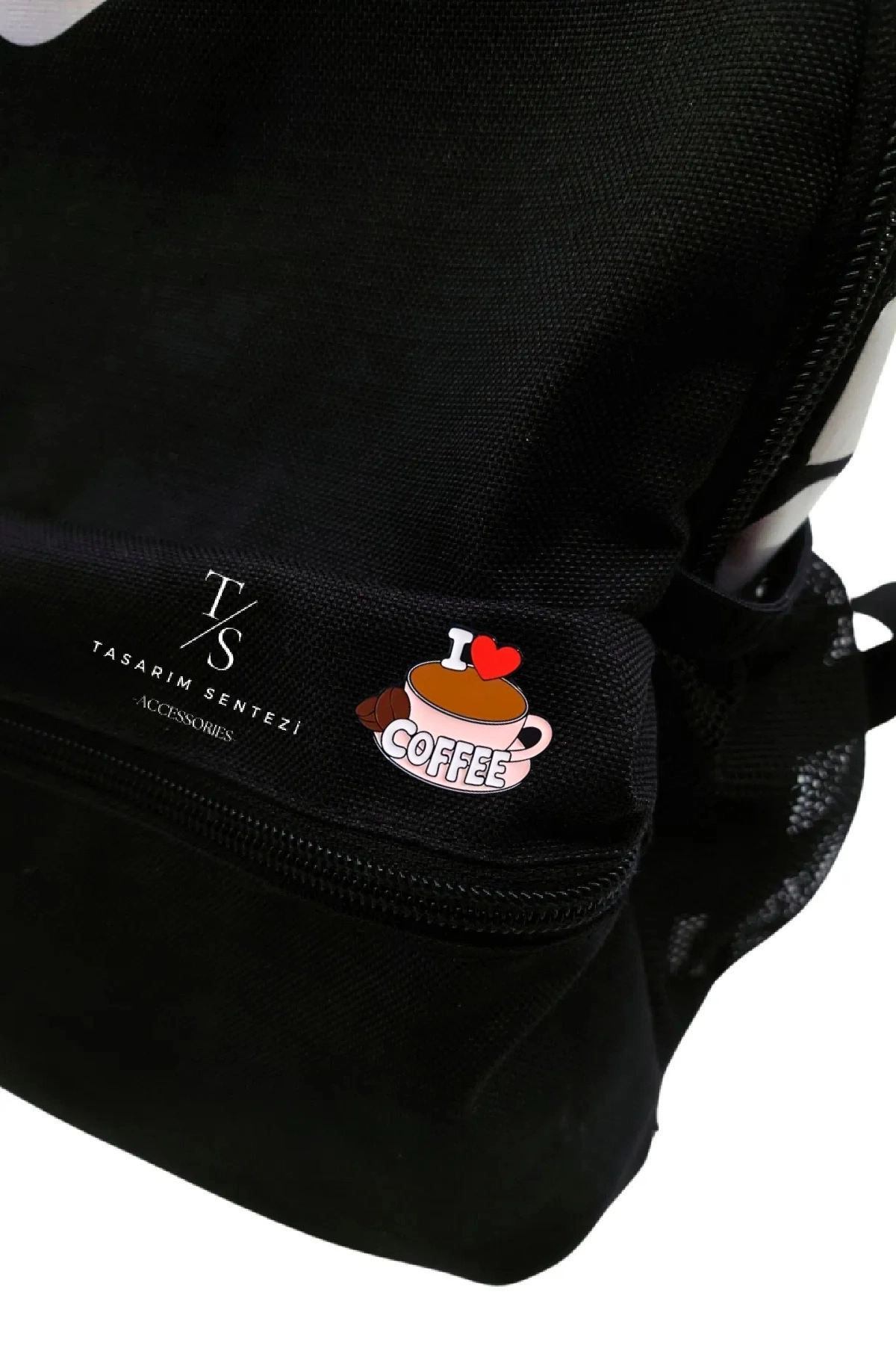 Rozet Metal I love Coffee Fincan Kahve Çekirdeği