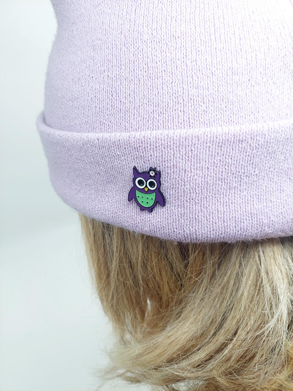 Rozet Metal Mor Baykuş Ugi Owl