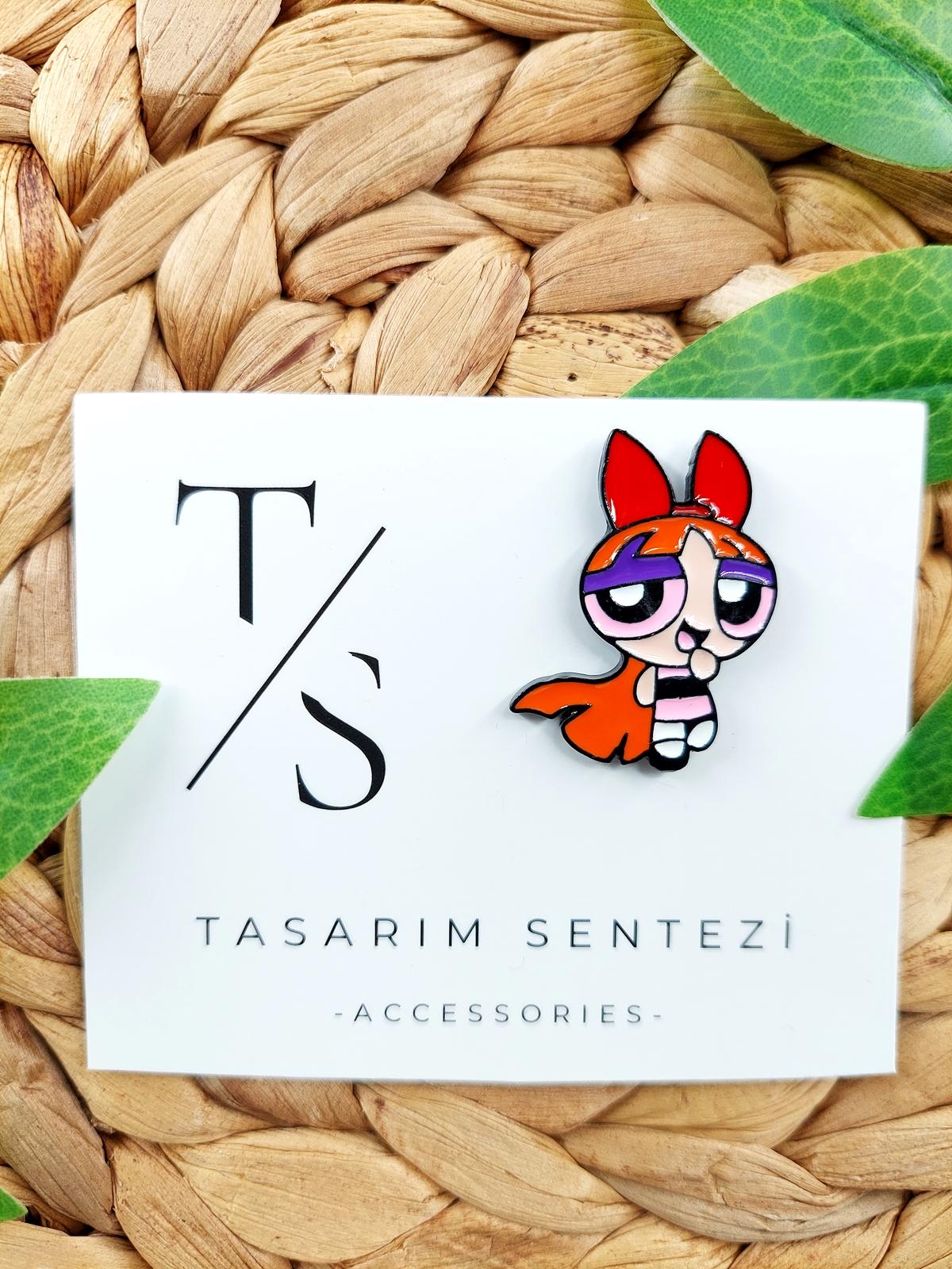 Rozet Metal Blossom Powerpuff Girls Çizgi Film