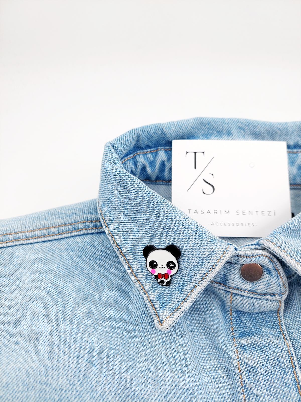 Rozet Metal Panda Ayı Küçük Sevimli