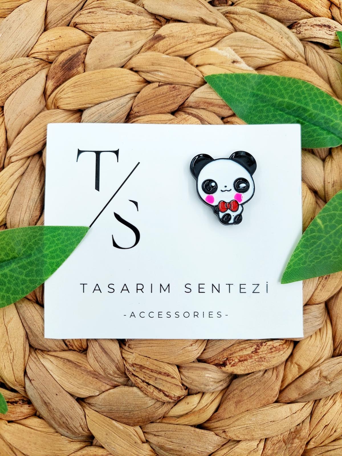 Rozet Metal Panda Ayı Küçük Sevimli