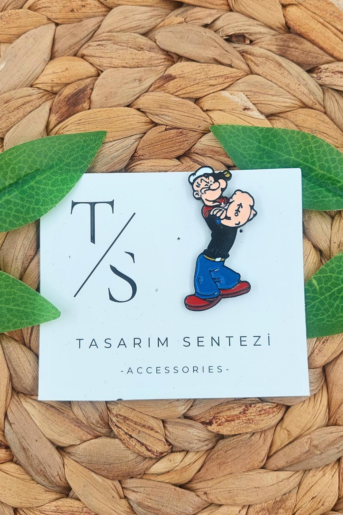 Rozet Metal Temel Reis Popeye Çizgi Film