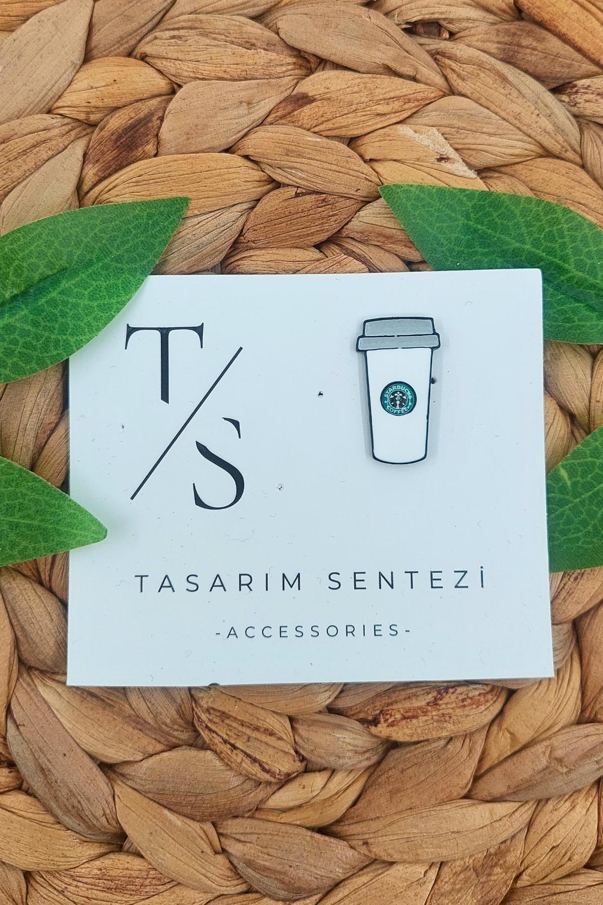 Rozet Metal Kahve Starbucks Coffee Beyaz Nescafe