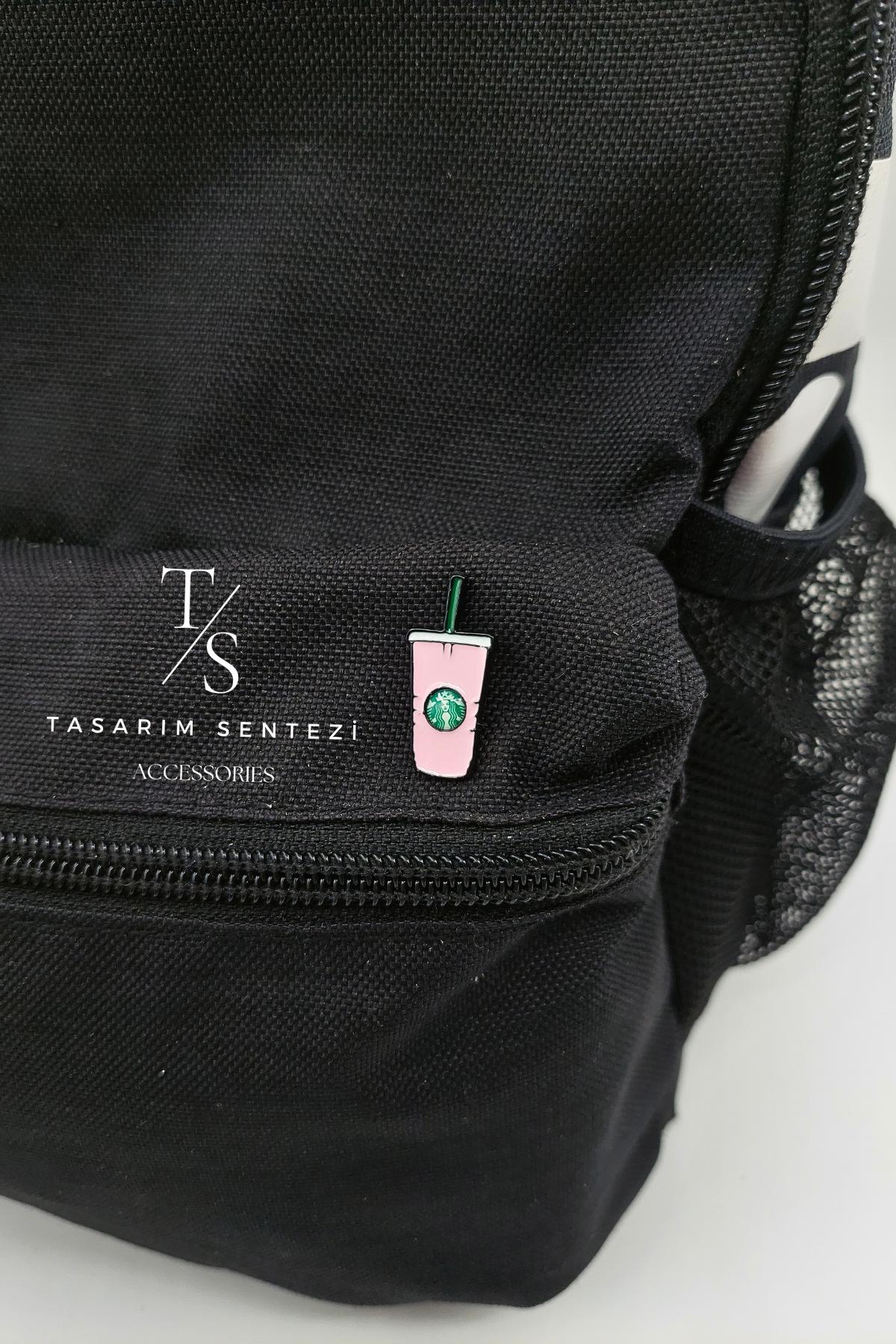 Rozet Metal Kahve Starbucks Coffee Pembe Nescafe