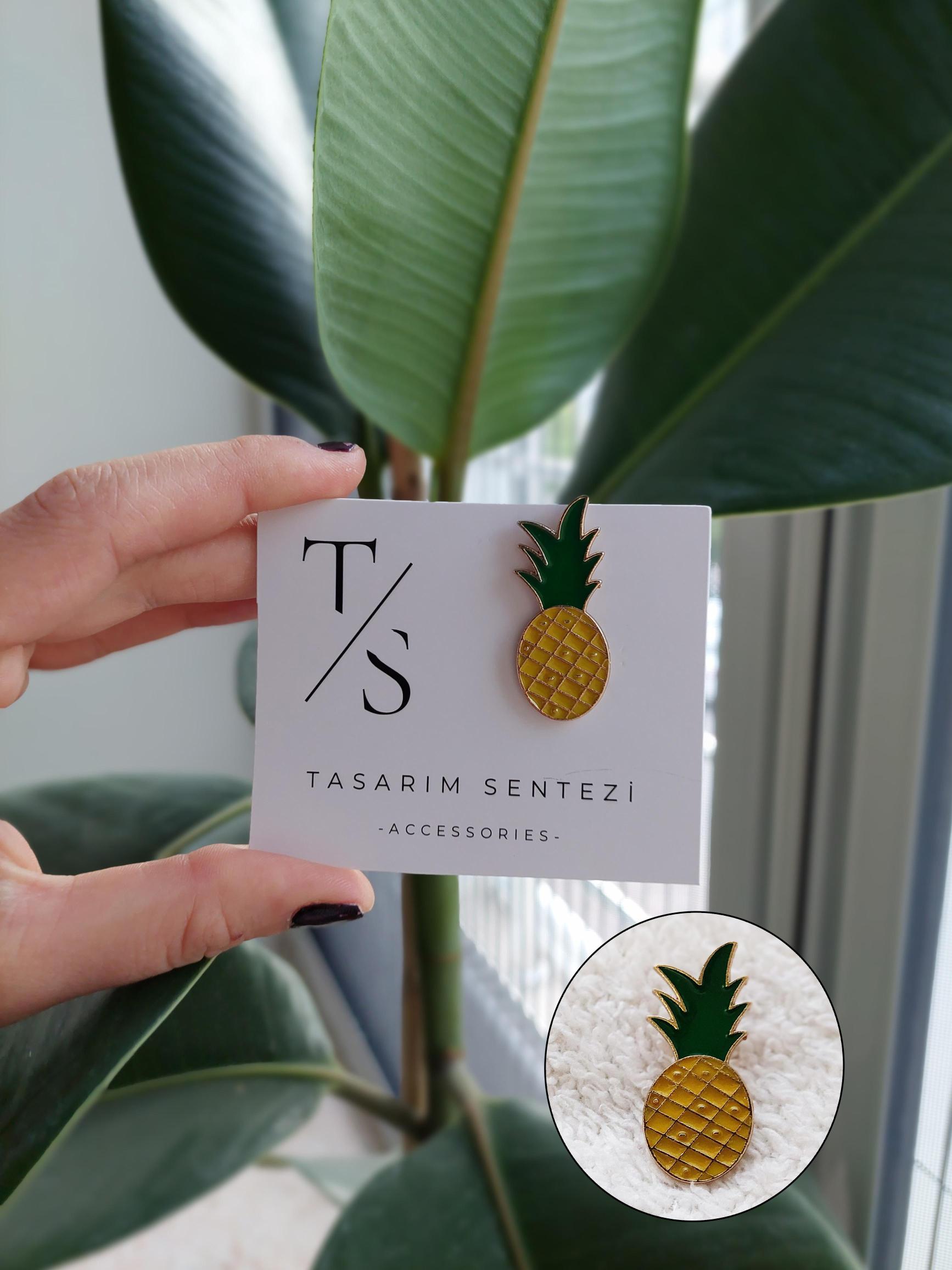 Rozet Metal Ananas Tropik Pineapple
