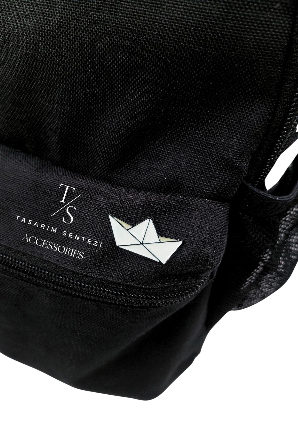 Rozet Metal Kağıttan Gemi Origami Tekne 
