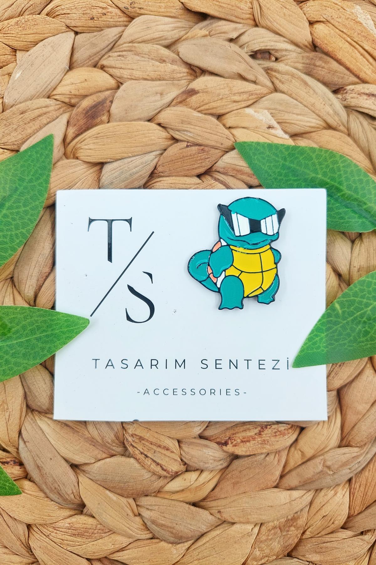 Rozet Metal Squirtle Pokemon Skörtıl Squad Çizgi Film