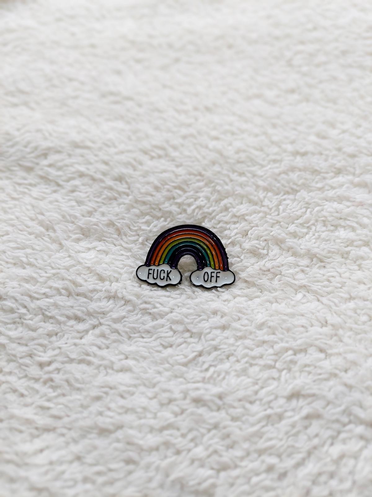 Badge Metal Rainbow Fuck Off Cloud