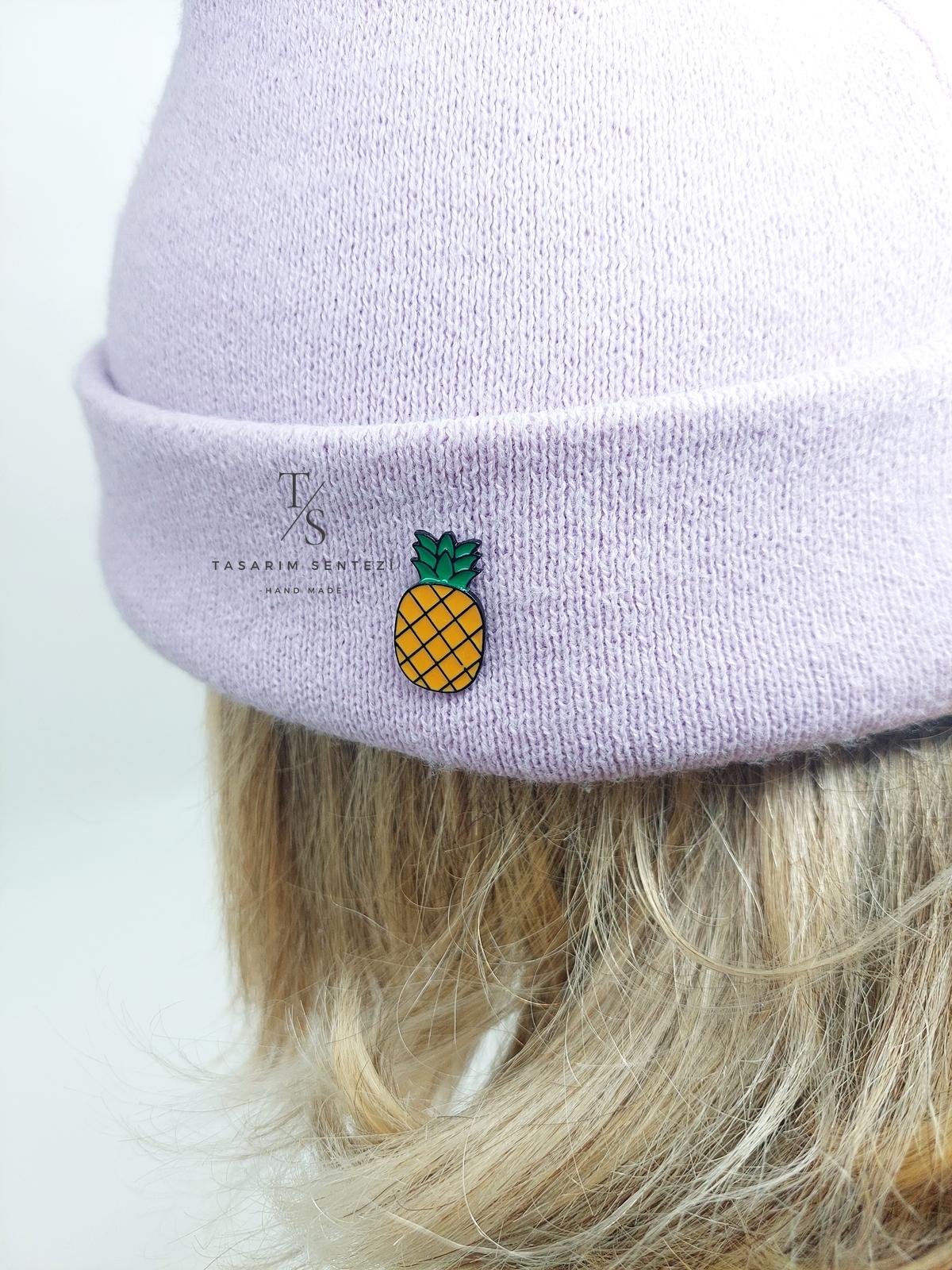 Rozet Metal Ananas Tropik Meyve Pineapple
