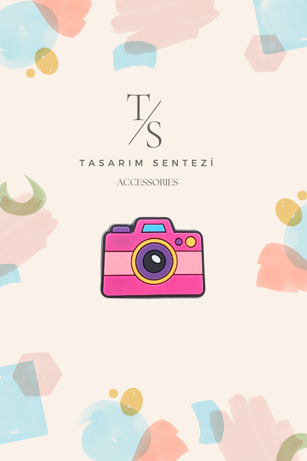 Rozet Silikon Fotograf Makinesi Pembe Foto Photo