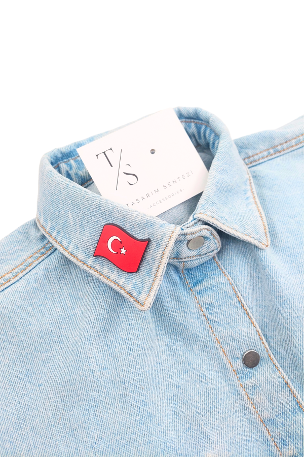 Rozet Silikon Türk Bayrağı Al Bayrak Sancak Bayrak