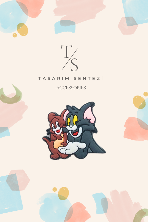 Rozet Silikon Tom ve Jerry Çizgi Film Kedi Fare