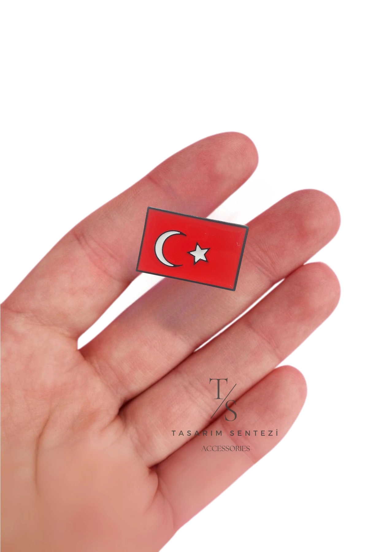 Rozet Metal Türk Bayrağı Ay Yıldız Sancak