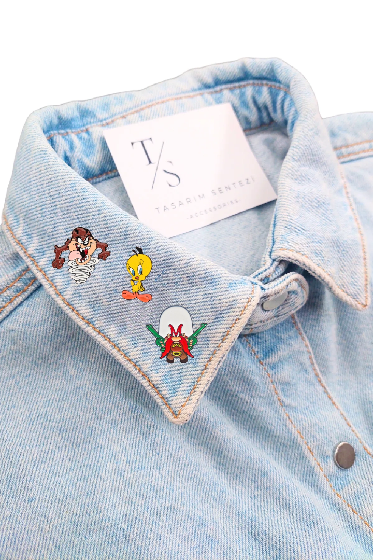 Rozet Metal 3’lü Tazmanya Canavari Tweety Yosemite Sam