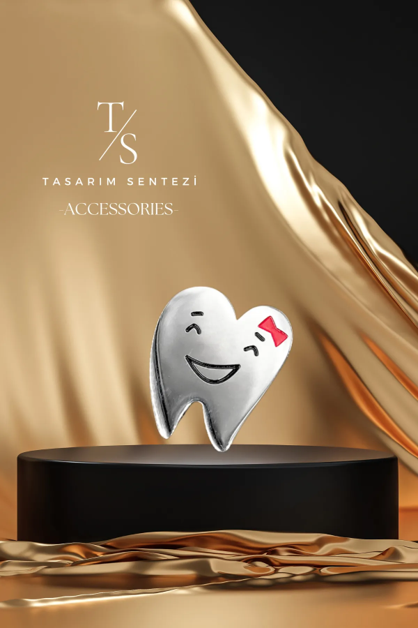 Broş Çelik Diş Doktoru Dent Klinik Hekim Silver