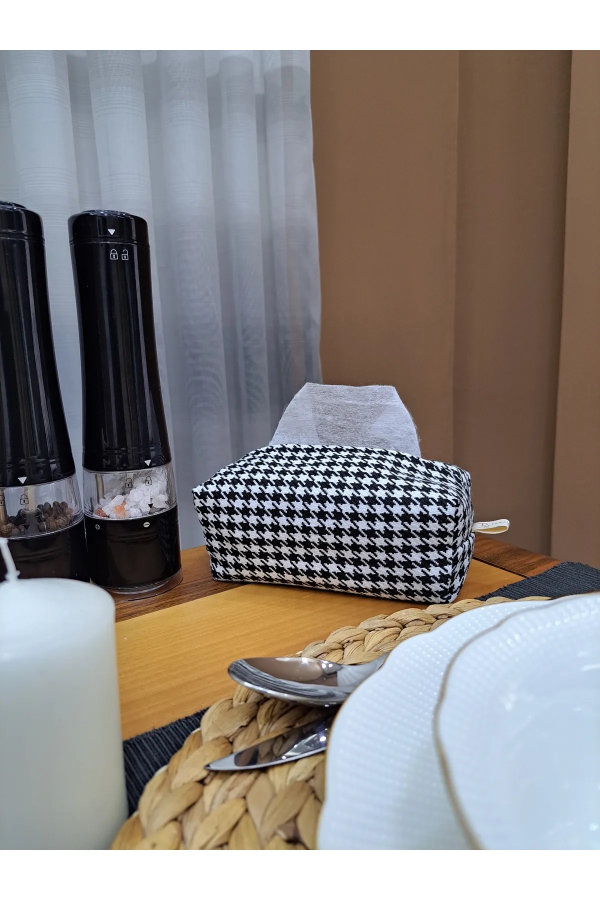 El Yapımı Peçetelik Islak Mendil Siyah Küçük